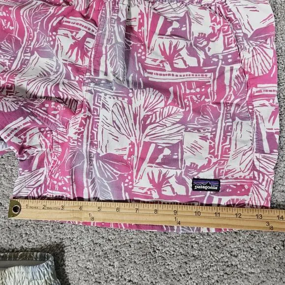 Patagonia Baggies Shorts Women's Medium Pink Blue Floral Gorpcore Lot Of 2 - Picture 13 of 16
